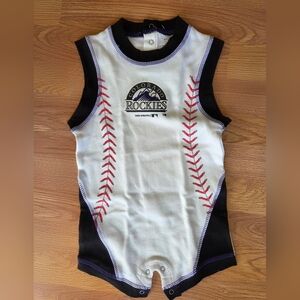 MLB Colorado Rockies Baby Romper 12M NWT Baseball Classic Athletic Patriotic